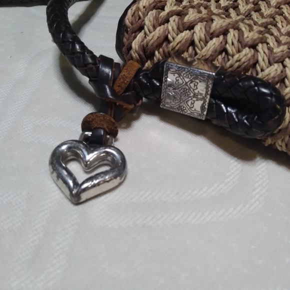 Brighton Woven Straw & Leather Purse With Cute Charms wicker - Picture 4 of 10